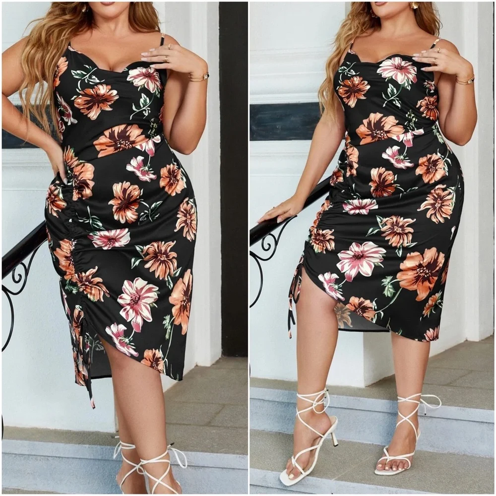 Boho Floral print Cami Sexy Party Dress - Picture 1 of 5